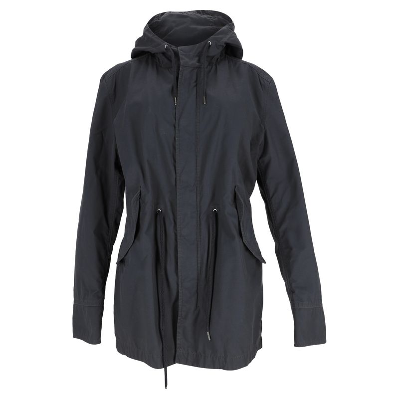Boss By Hugo Boss Hooded Parka Jacket In Black Cotton